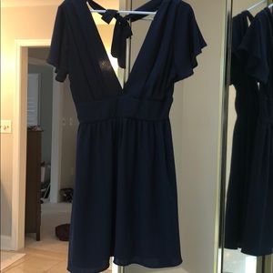 Lulu’s navy blue chiffon mini dress